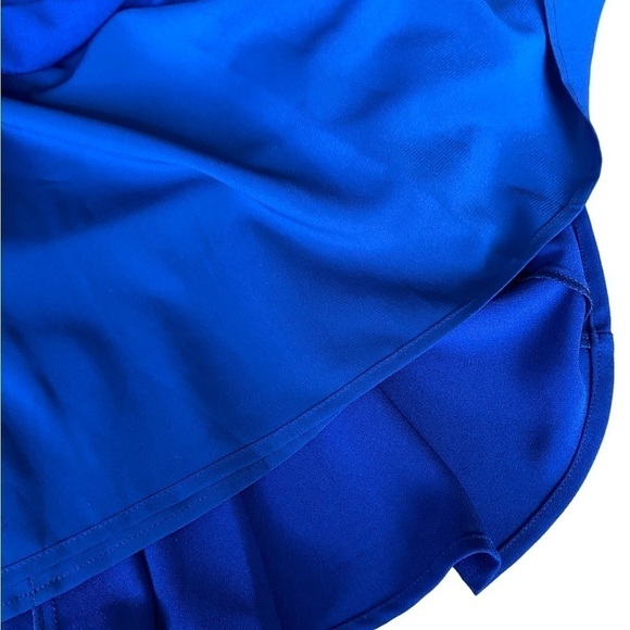 YZXH Yu Zhong Xie Hou Navy Blue and Taupe Lace Embroidered A-Line Dress Size L - Picture 10 of 15